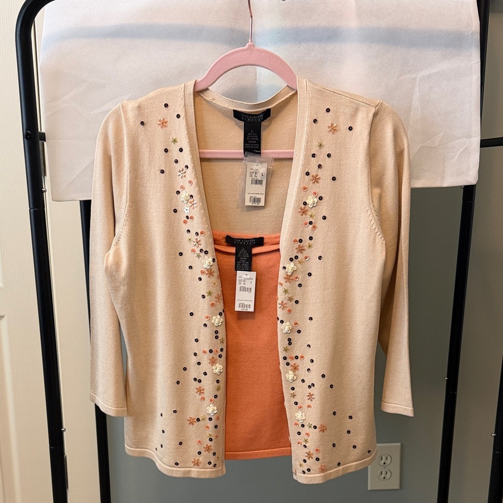 The Limited Cream Floral Embroidered Cardigan